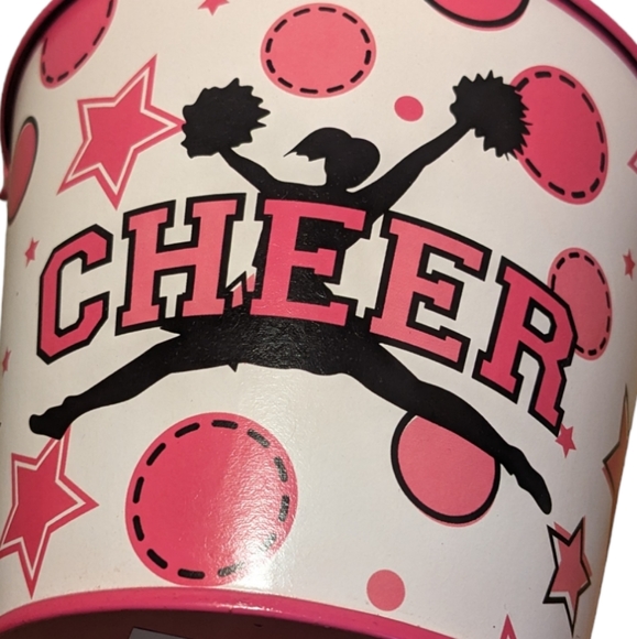 Burton & Burton Spirited Gifts Pink  Cheer Cheerleader Metal Pail Plante… - Picture 8 of 11